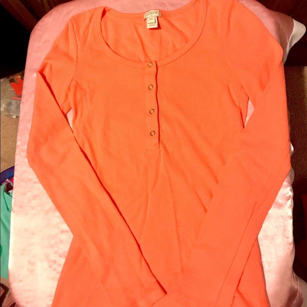 J.crew coral long sleeve top